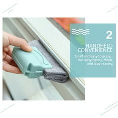 HOME & MARKER® Krtača za čiščenje okenskih utorov in rež, ergonomski ročaj, kompaktna zasnova, 2 kosa | MAGIWIP