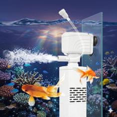 HOME & MARKER® Tihi 3-v-1 akvarijski filter 15W, zračenje in kroženje vode, izjemno tih motor, za sladkovodne akvarije | FILTPRO