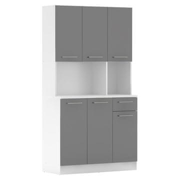 KONDELA Šestvratna omarica Pelion New - bela / grafit