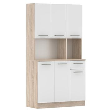 KONDELA Šestvratna omarica Pelion New - hrast sonoma / bela