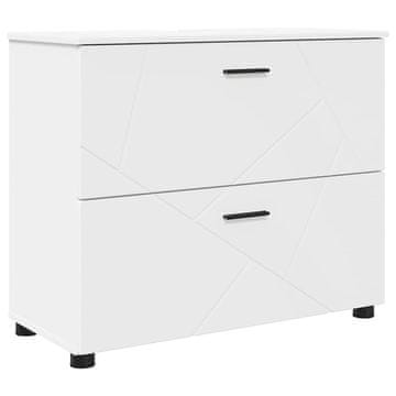 Vidaxl Kopalniška omarica s predalom z vrati Bela 76,5 x 35 x 64 cm