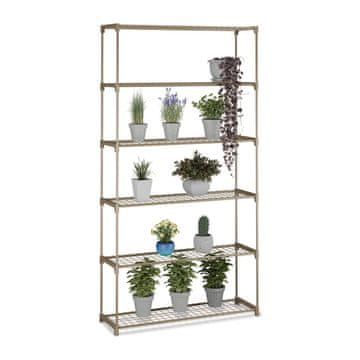 Northix Stojalo za rastline 6 polic leseno večnivojsko rjavo