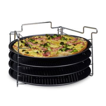 Northix Set 4 kroznikov za pico s stojalom perforirani neoprijemljivi