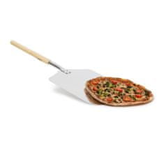 Northix Kvadratna lopata za pico aluminijasta z dolgim lesenim ročajem