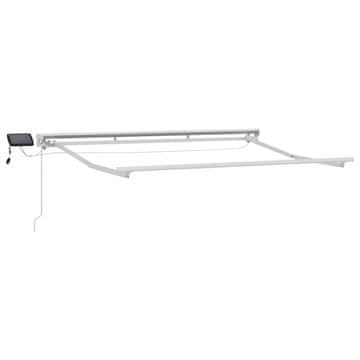 Vidaxl Ročno senčilo s LED-ji Bela 3 x 2 m Aluminij