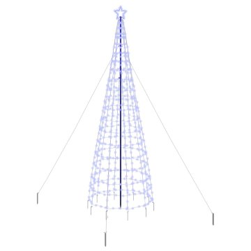 Vidaxl LED božično drevo z zemeljskimi ostrimi Modra 400 cm elezo