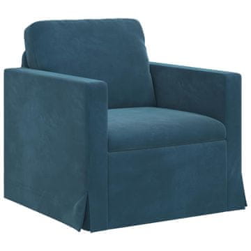 Vidaxl Kavč Modra 78 x 78 x 80 cm Žamet