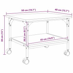 Vidaxl Stojalo za tiskalnik Star les 50 x 40 x 38 cm Konstruiran les