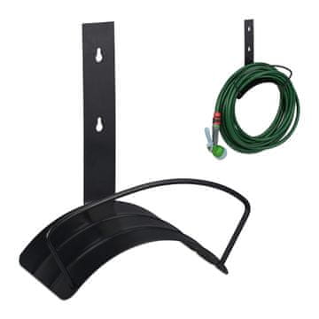 Northix Stenski nosilec za cev kovinski črn organizator vrta