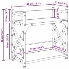 Vidaxl Stojalo za tiskalnik Star les 40 x 20 x 40 cm Konstruiran les