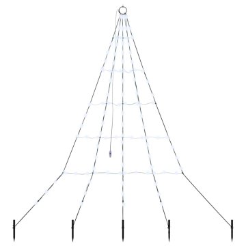 Vidaxl LED božično drevo z zemeljskimi ostrimi Hladno bela 182 cm