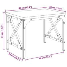 Vidaxl Stojalo za tiskalnik Star les 40 x 30 x 31 cm Konstruiran les