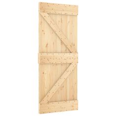 Vidaxl Vrata NARVIK 85 x 210 cm Masiven borov les (neobdelan) Naravna