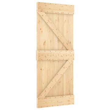 Vidaxl Drsna vrata NARVIK Naravna in črna 85 x 210 cm (213,5 cm)