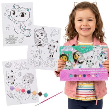 DreamWorks Gabijina mačja hišica Slikanje po številkah, ustvarjalni komplet za deklice, umetniški komplet za slikanje