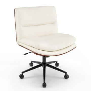 Northix Ergonomski pisarniški stol nastavljiv 70x65x92 cm bel brez rokonaslonov