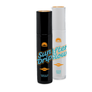 TAND Cosmetics Golden Glow Duo (SunDrip + AfterGlow) – komplet za naravno zlato porjavelost in nego po sončenju, hitrejši glow, podaljša porjavitev, 100% naravno, vegansko