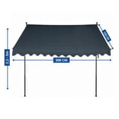 Aga Teleskopska tenda 300x120 cm Siva