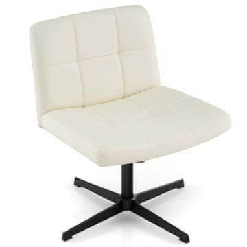 Northix Ergonomski pisarniški stol brez naslonov 70x70x89 cm bež umetno usnje