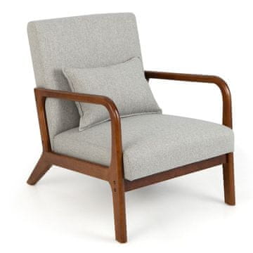 Northix Ležalnik oblazinjen lesene roke 65x79x77 cm siv 150 kg