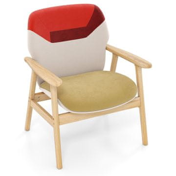 Northix Ležalnik z okvirjem iz kavčukovca in blazino 72x71x88 cm 150 kg