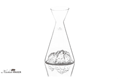 Alaskan Maker Steklen vrč za pijače – KARAFA s topografijo Mont Blanc AMTOPO-CA-B