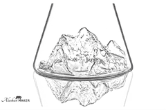 Alaskan Maker Steklen vrč za pijače – KARAFA s topografijo Everest AMTOPO-CA-E