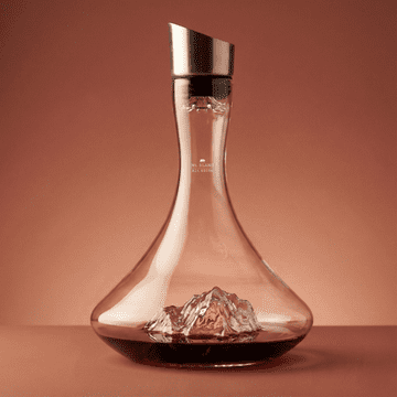 Alaskan Maker Steklen DEKANTER za VINO s topografijo Mont Blanc AMTOPO-C-B