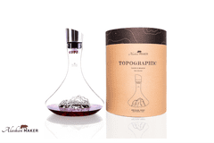 Alaskan Maker Steklen DEKANTER za VINO s topografijo Mont Blanc AMTOPO-C-B