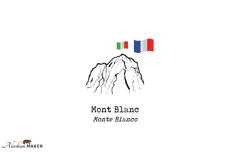 Alaskan Maker Steklen DEKANTER za VINO s topografijo Mont Blanc AMTOPO-C-B