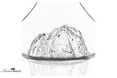 Alaskan Maker Steklen DEKANTER za VINO s topografijo Mont Blanc AMTOPO-C-B