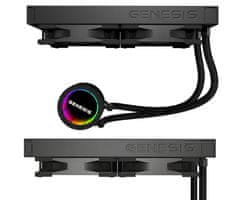Genesis HYDRIA 240 vodno hlajenje, All-In-One, 240mm, 2x 120mm, črni