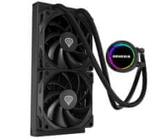 Genesis HYDRIA 240 vodno hlajenje, All-In-One, 240mm, 2x 120mm, črni