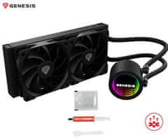 Genesis HYDRIA 240 vodno hlajenje, All-In-One, 240mm, 2x 120mm, črni