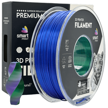 Smart Print 5x Silk PLA Trojna Barva modra zelena vijolična filament 1.75mm - Smart Print Sijajni Filament za 3D Tisk (1kg Kolut)