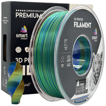 Smart Print 5x Silk PLA Trojna Barva rdeča modra zelena filament 1.75mm - Smart Print Sijajni Filament za 3D Tisk (1kg Kolut)