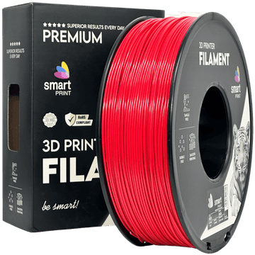 Smart Print 5x ASA rdeča filament za 3D tiskalnik 1,75 mm - Smart Print, 1 kg kolut, UV obstojen, mat videz