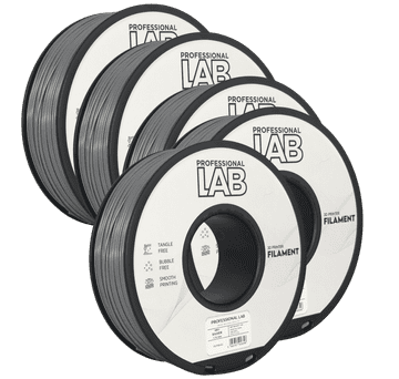 Professional Lab 5x ABS Srebrna Filament 1.75mm - Professional Lab ABS+ za 3D Tisk (1kg Kolut)