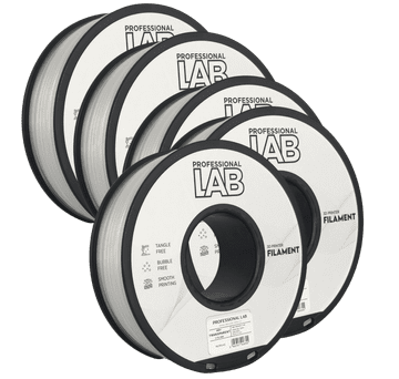 Professional Lab 5x ABS Prozorna Filament 1.75mm - Professional Lab ABS+ za 3D Tisk (1kg Kolut)