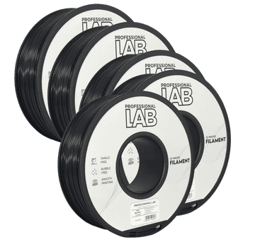 Professional Lab 5x ABS Črna Filament 1.75mm - Professional Lab ABS+ za 3D Tisk (1kg Kolut)