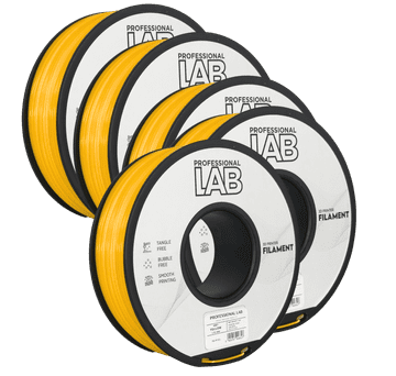 Professional Lab 5x ABS Rumena Filament 1.75mm - Professional Lab ABS+ za 3D Tisk (1kg Kolut)