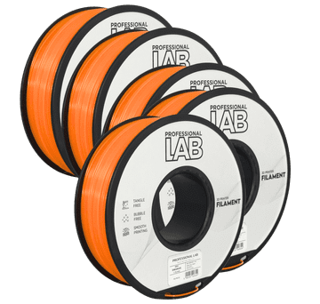 Professional Lab 5x ABS Oranžna Filament 1.75mm - Professional Lab ABS+ za 3D Tisk (1kg Kolut)