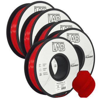 Professional Lab 5x PLA+ Rdeča Filament 1.75mm - Professional Lab za 3D Tisk (1kg Kolut)