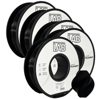 Professional Lab 5x PETG Črna Filament 1.75 mm - Professional Lab Vlažnost-Odporni PETG (1kg Kolut)