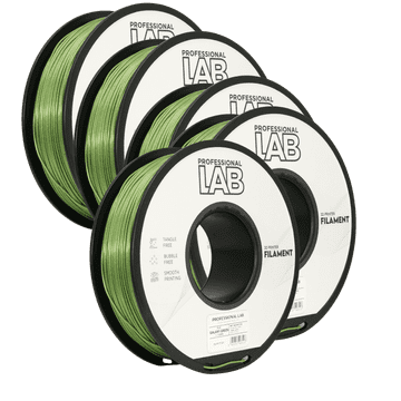 Professional Lab 5x Zelena Galaxy z bleščicami 1,75 mm 1 kg PLA filament Prof. Lab