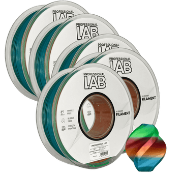 Professional Lab 5x PLA Prelivajoča Barva Filament 1.75 mm - Professional Lab Biološko Razgradljiv PLA (1kg Kolut)