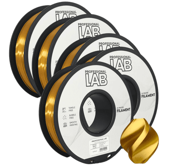 Professional Lab 5x Silk PLA zlata Filament 1.75mm - Professional Lab Sijajni Filament za 3D Tisk (1kg Kolut)