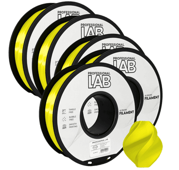 Professional Lab 5x Silk PLA rumena Filament 1.75mm - Professional Lab Sijajni Filament za 3D Tisk (1kg Kolut)