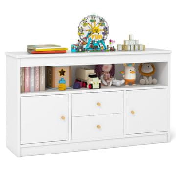 Northix Otroška omara za igrače z 2 predaloma 2 vrati 106 x 30 x 62 cm bela