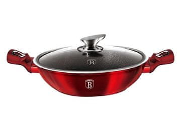 Berlingerhaus Wok s pokrovom 30 cm Burgundija Metallic Line BH-7110